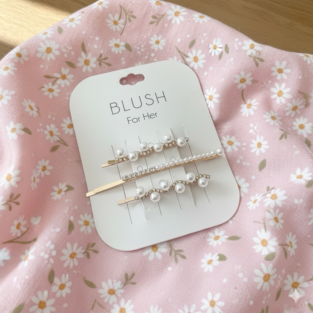 Pearl Hair Clip Trio 🤍